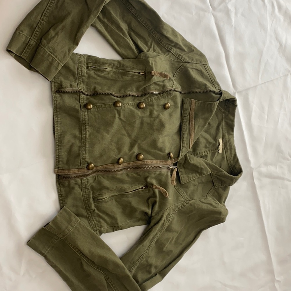 Cross zip biker jacket